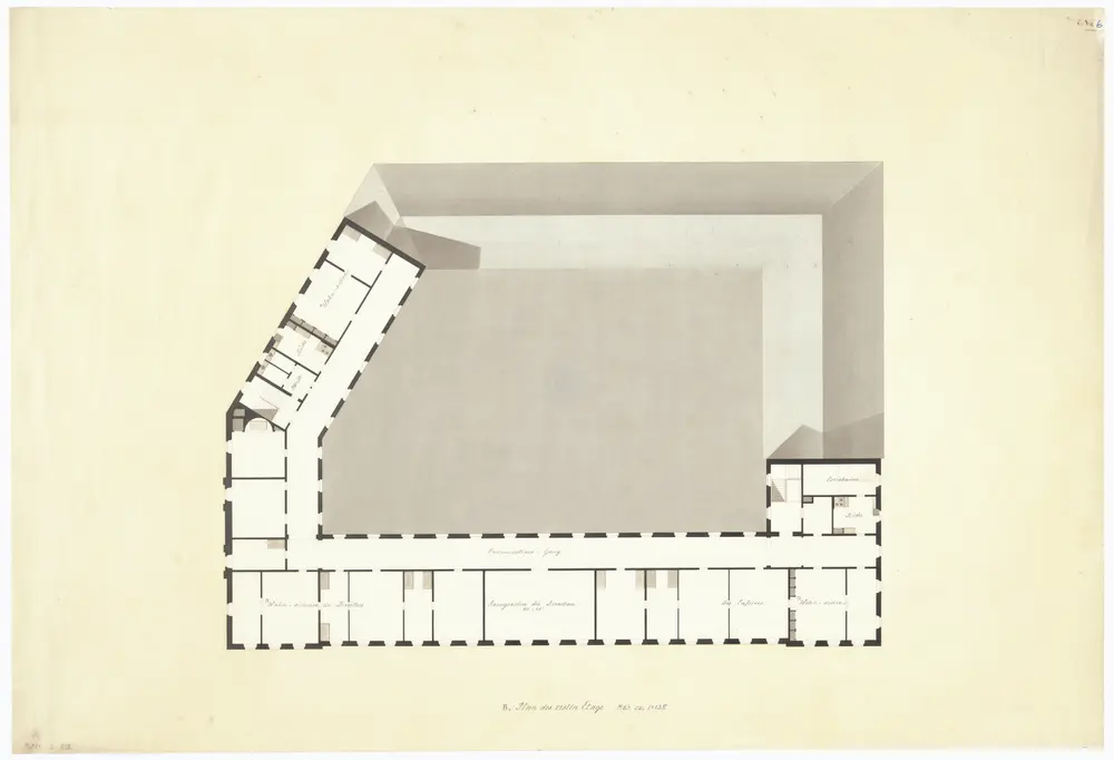 Projektiertes Postgebäude beim Werkhof: 1. Stock; Grundriss (Nr. 6)