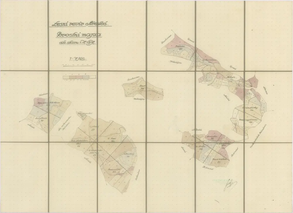 Porostní mapa revíru Střeleč