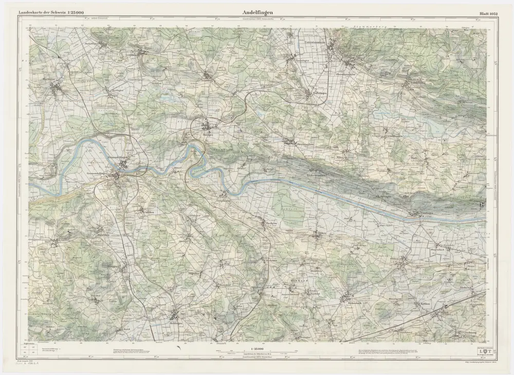 Landeskarte der Schweiz 1 : 25000: Den Kanton Zürich betreffende Blätter: Blatt 1052: Andelfingen