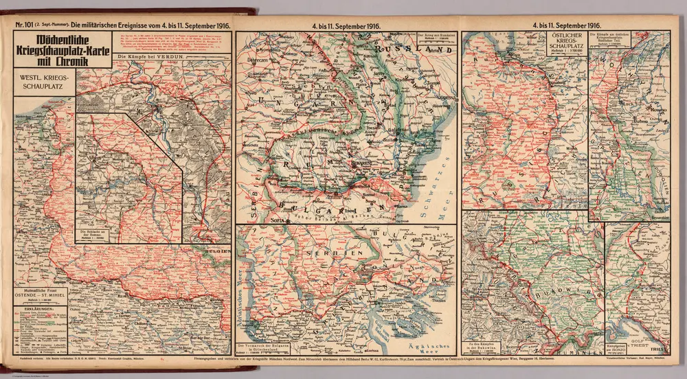 World War I Map (German), Nr. 101. Military Events ... to September 11, 1916.