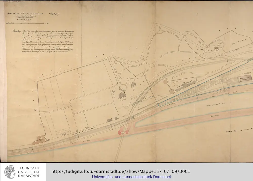 [Festung Mainz], Entwurf zum Umbau der Neuthorfront und des Bastion Nicolaus nebst der Rheinkehle