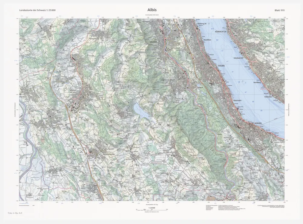 Landeskarte der Schweiz 1 : 25000: Den Kanton Zürich betreffende Blätter: Blatt 1111: Albis