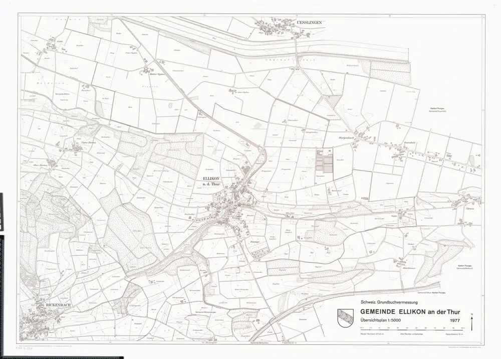 Ellikon an der Thur: Gemeinde; Übersichtsplan (Schweizerische Grundbuchvermessung)