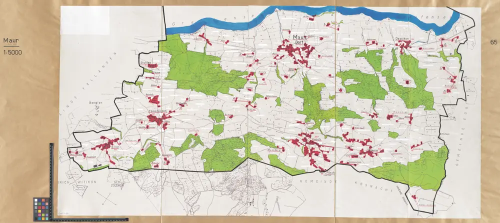 Maur: Definition der Siedlungen für die eidgenössische Volkszählung am 01.12.1960; Siedlungskarte Nr. 65