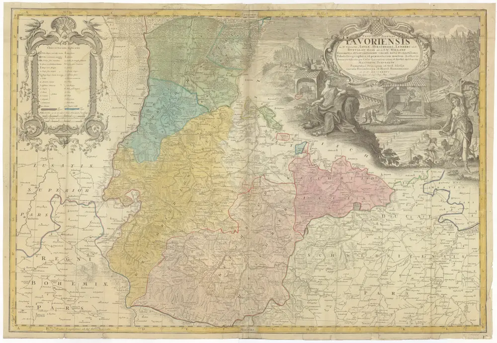 PRINCIP. SILESIAE IAVORIENSIS in IV. CIRCULOS, IAVER, HIRSCHBERG, LEMBERG und BVNTZLAV DIVISI