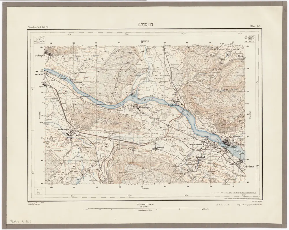 Topographischer Atlas der Schweiz (Siegfried-Karte): Den Kanton Zürich betreffende Blätter: Blatt 48: Stein