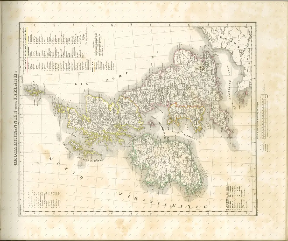 mapa z atlasu "Vollständiger Hand-Atlas der neueren Erdbeschreibung über alle Theile der Erde in 82 Blättern"