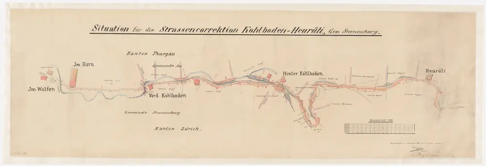 Sternenberg: Strassenkorrektion von Im Wolfen über Im Horn und Kohlboden bis Heurüti; Situationsplan