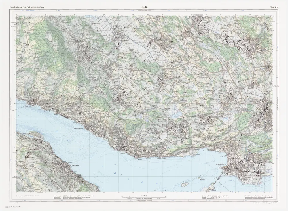 Landeskarte der Schweiz 1 : 25000: Den Kanton Zürich betreffende Blätter: Blatt 1112: Stäfa