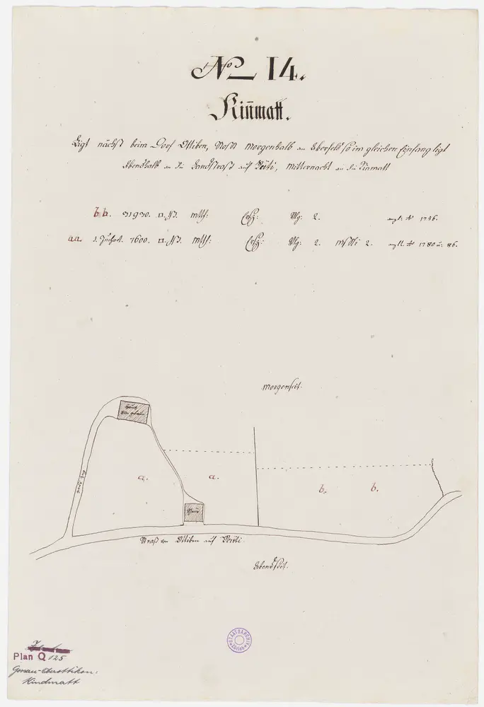 Gossau-Oberottikon, Nr. 14: Zehntengut Kindmatt, südöstlich von Oberottikon gelegen; Grundriss