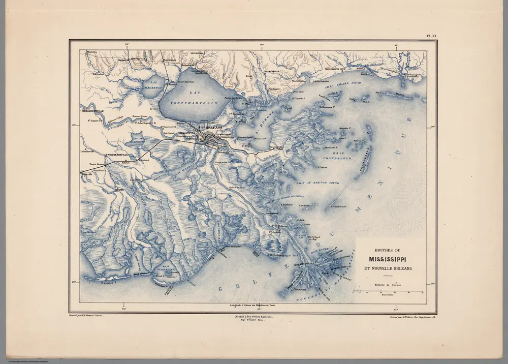 Planche XI.  Bouches du Mississippi et Nouvelle Orleans.