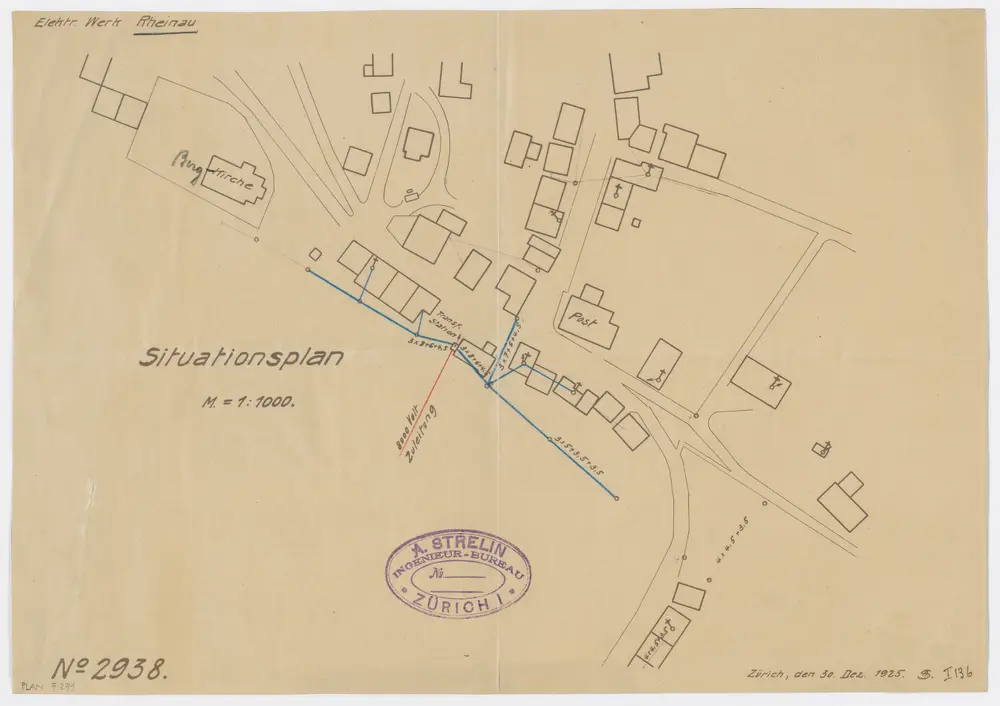 Gemeinde Rheinau: Elektrizitätswerk; Situationsplan