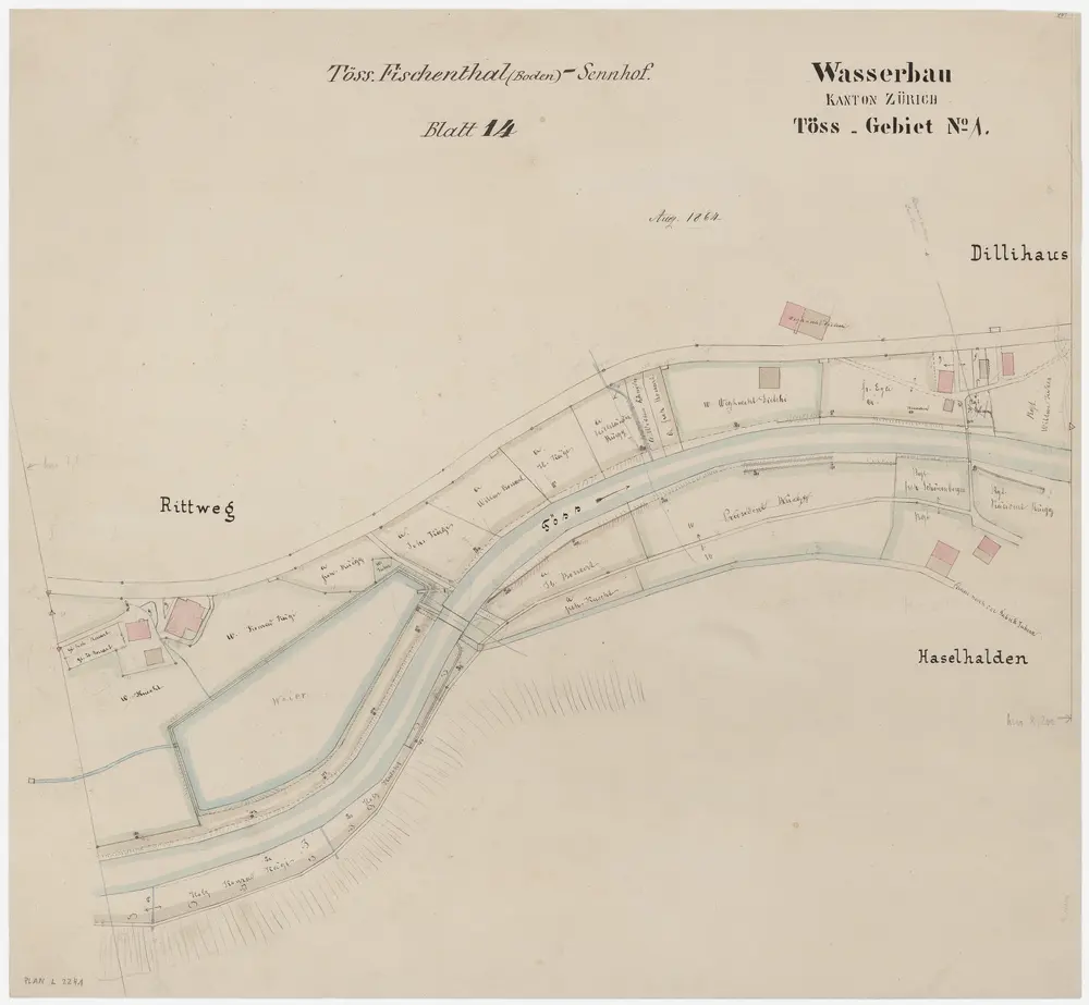 Bauma: Töss vom Rittweg bis Dillhus; Situationsplan (Töss-Gebiet Nr. 1, Blatt 14)