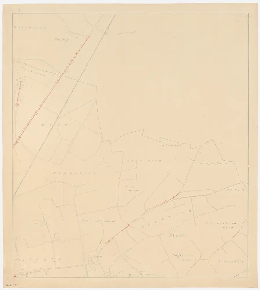 Winterthur: Gemeinde; Kanalisation: Blatt 6: Gegend bei Unterried, Ried, Hegmatten, Oberzelg, Hegifeld, Halde und Kartenbühl; Übersichtsplan