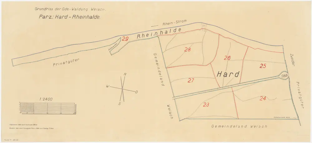 Weiach: Gemeindewaldung: Hard, Rihalden (Rheinhalde); Grundriss