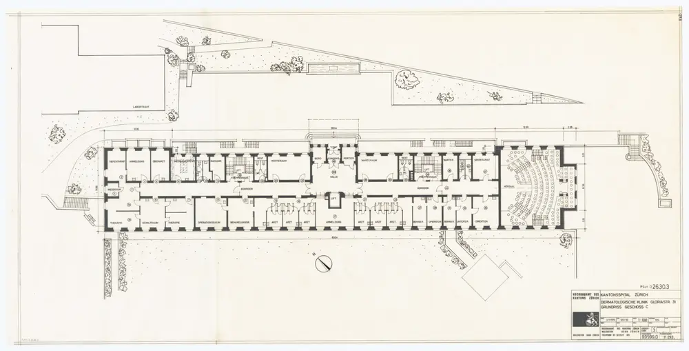 Kantonsspital Zürich (Dermatologische Klinik), Gloriastrasse 31: Grundrisse: Geschoss C; Grundriss