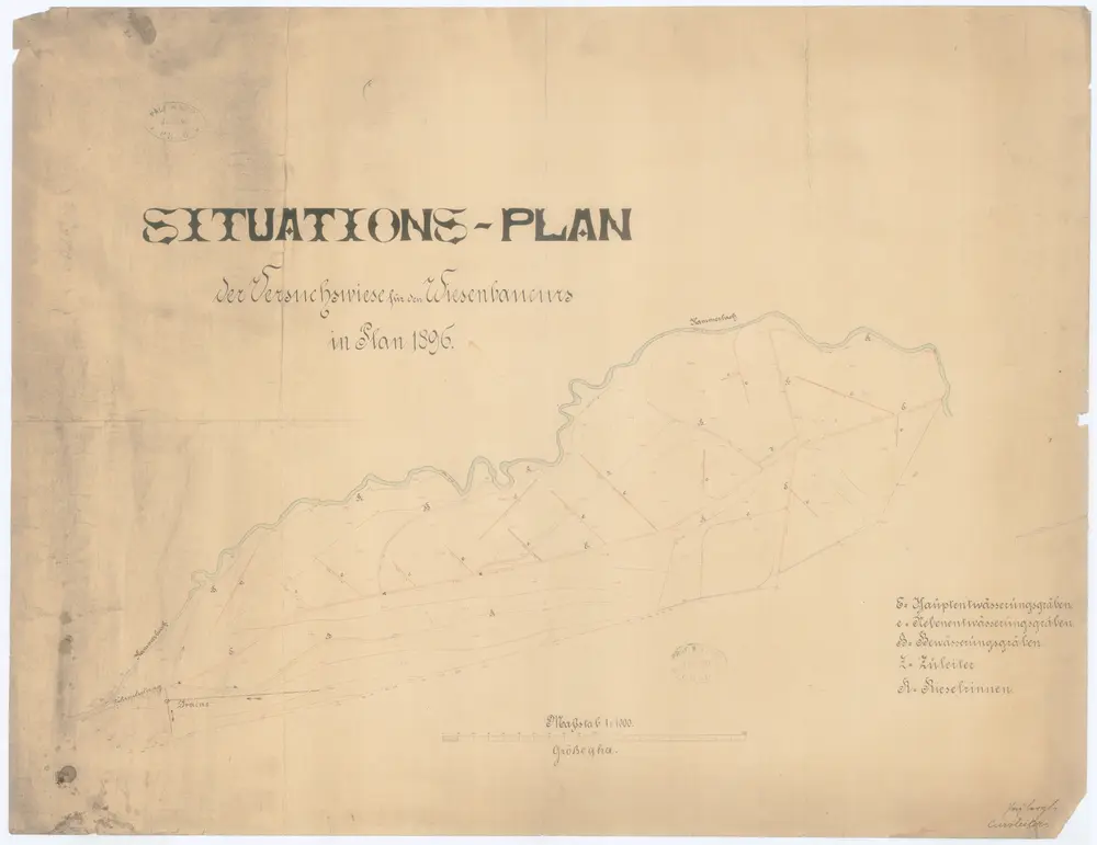 Situations-Plan der Versuchswiese für den Wiesenbaucurs in Plan 1896