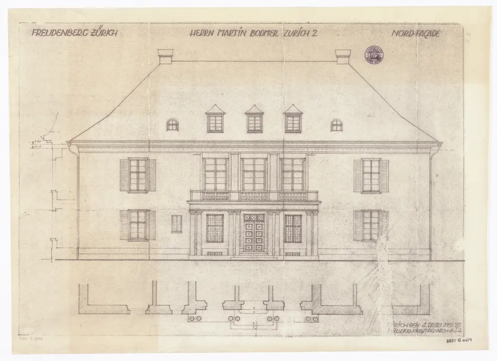 Freudenberg, Villa von Martin Bodmer: Nordansicht