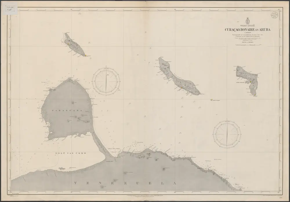 West-Indië Curaçao, Bonaire en Aruba / Hydrographisch Bureau ; samengesteld uit verschillende bronnen door H.M. van Straaten