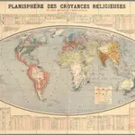 Planisphere des Croynces Religieuses et des Missions Chretiennes.