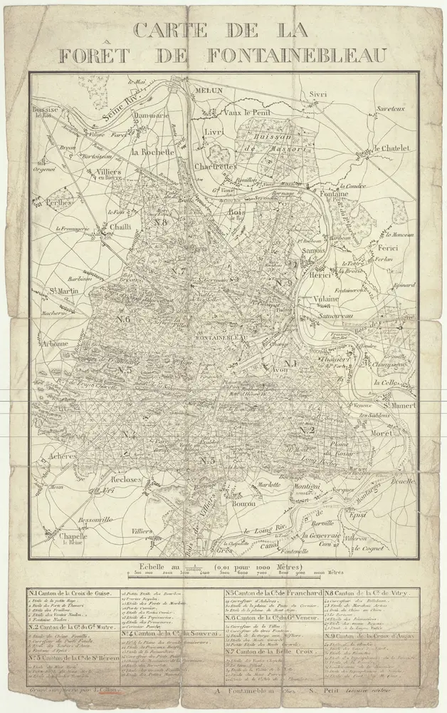 Carte de la foret de Fontainebleau