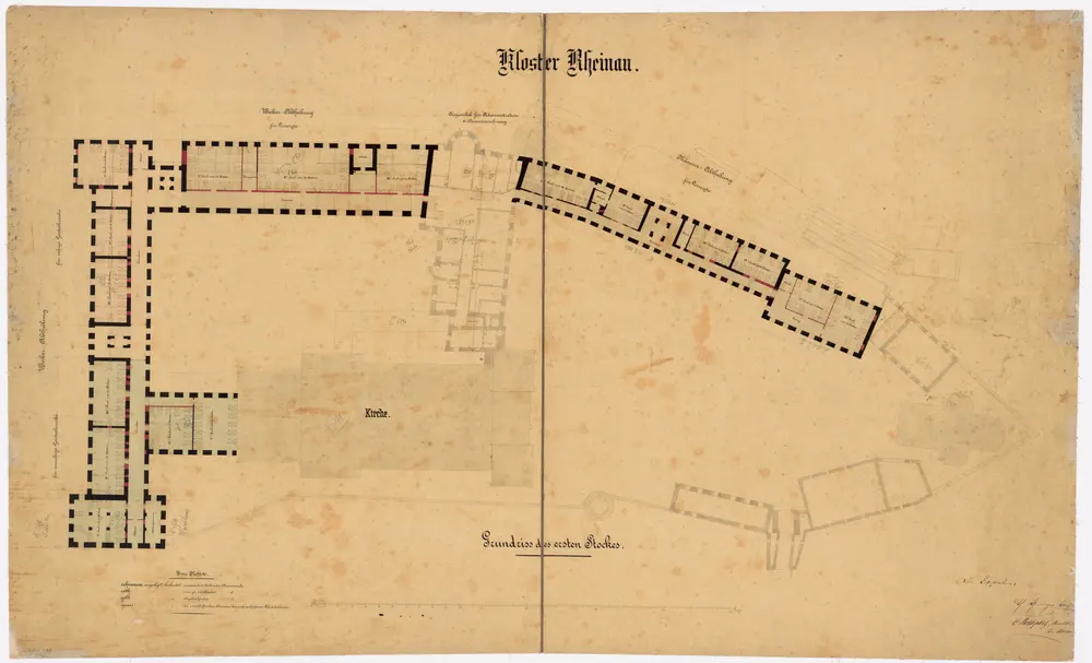 Pflegeanstalt Rheinau: 1. Stock; Grundriss