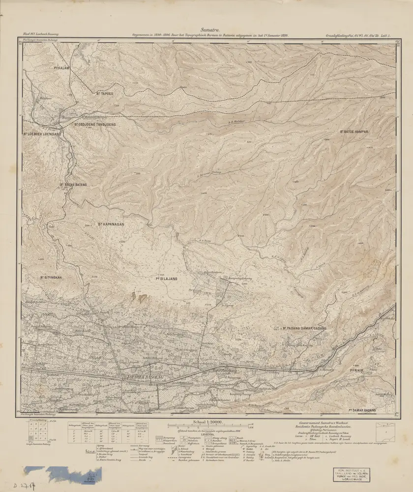 Loeboek Basoeng : opgenomen in 1890-1896 / door het Topographisch Bureau te Batavia uitgegeven in het 1e semester 1899