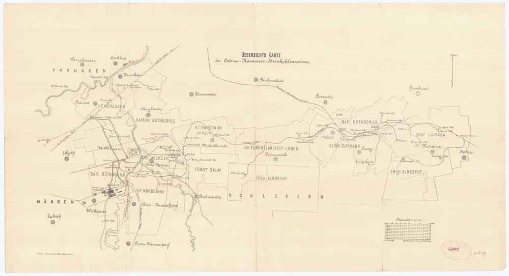 Uebersichts Karte des Ostrau-Karviner-Steinkohlrevieres