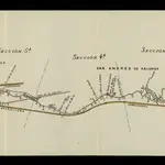 Planos de la Acequia Condal y sus minas: Minas de aguas potables en el río Besós, juridisdicción de Moncada, para la acequia condal y abastecimiento de Barcelona (plano general) i plànol de seccions