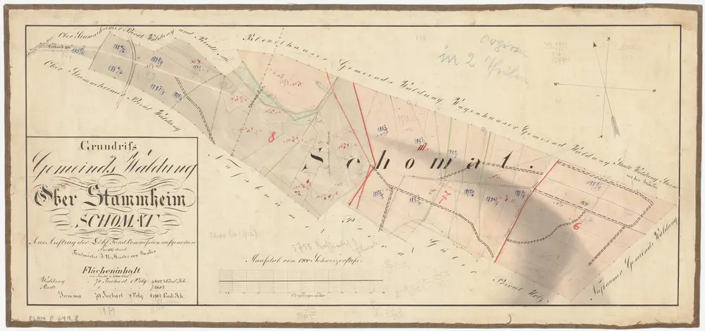 Oberstammheim: Gemeinde- und Genossenschaftswaldungen: Gemeindewaldung Schomet (Schomat); Grundriss