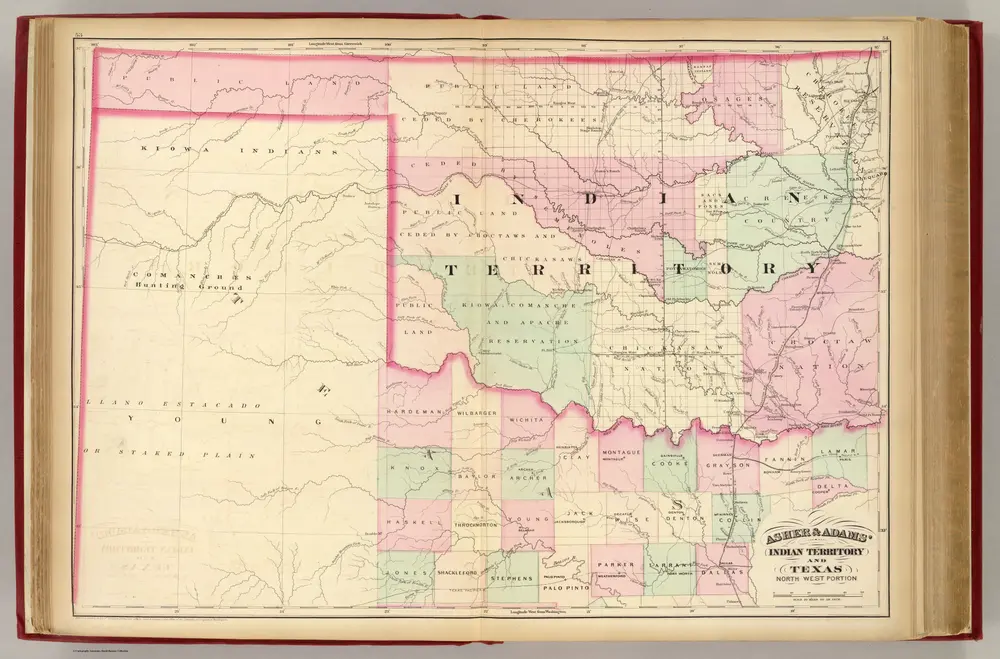 Indian Terr., Texas NW portion.