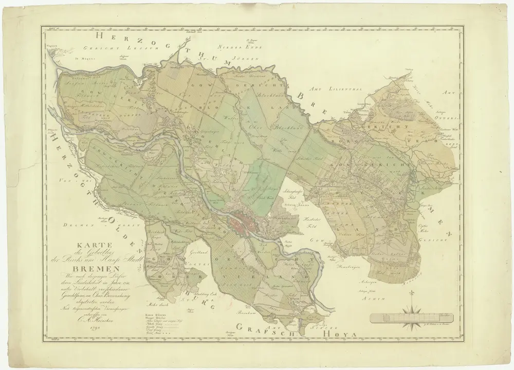 Karte des Gebiethes der Reichs und Hanse Stadt Bremen