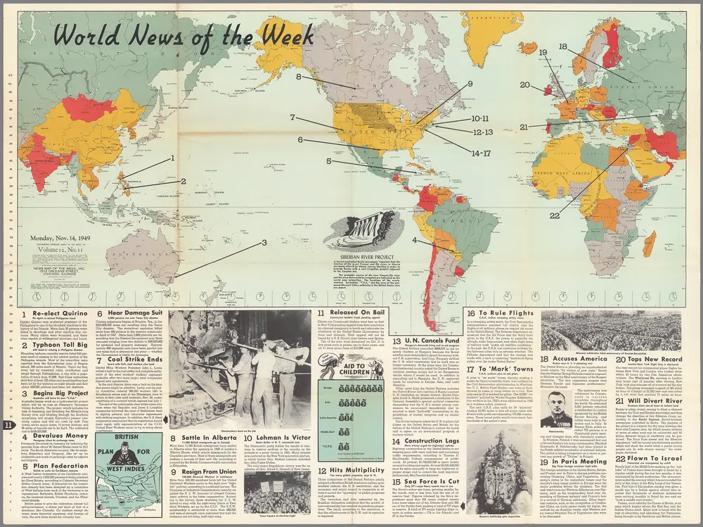 World News of the Week : Monday, Nov. 14, 1949.