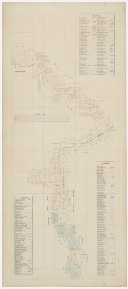 Grenze zwischen den Kantonen Zürich und Aargau bei Otelfingen; Grundriss mit Eigentümerangaben (Blatt VII)