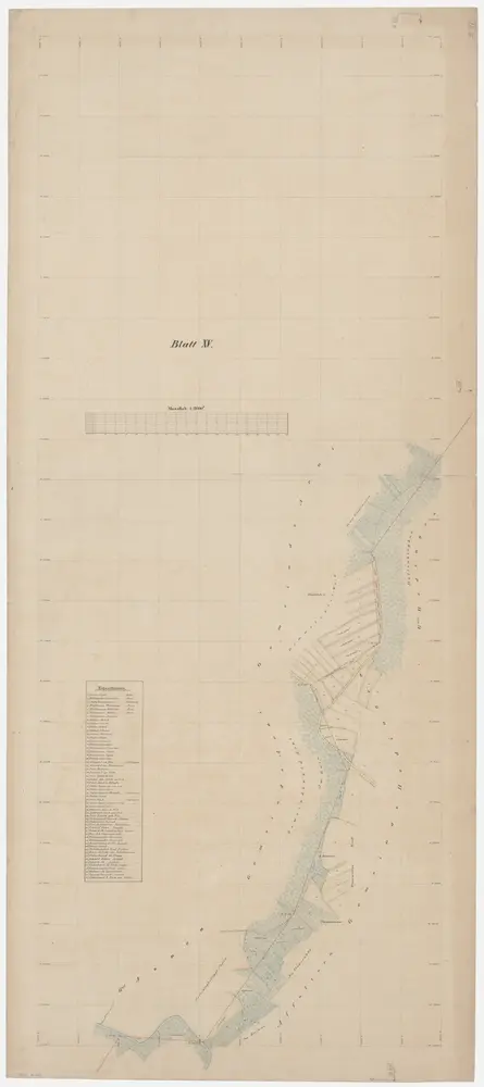 Grenze zwischen den Kantonen Zürich und Aargau von Hedingen bis Affoltern am Albis; Grundriss mit Eigentümerangaben (Blatt XV)