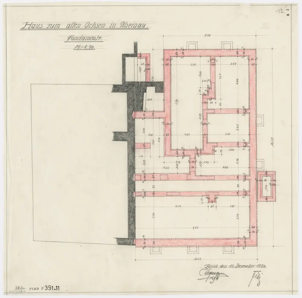 Gemeinde Rheinau: Haus zum alten Ochsen: Fundamente