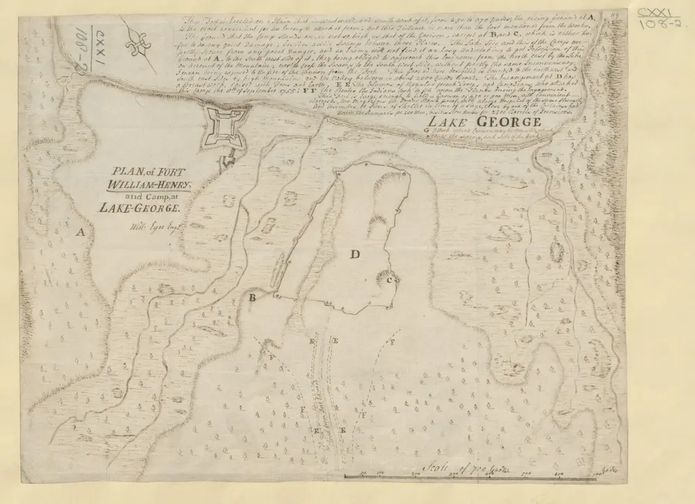 PLAN of FORT WILLIAM-HENRY, and Camp at LAKE-GEORGE