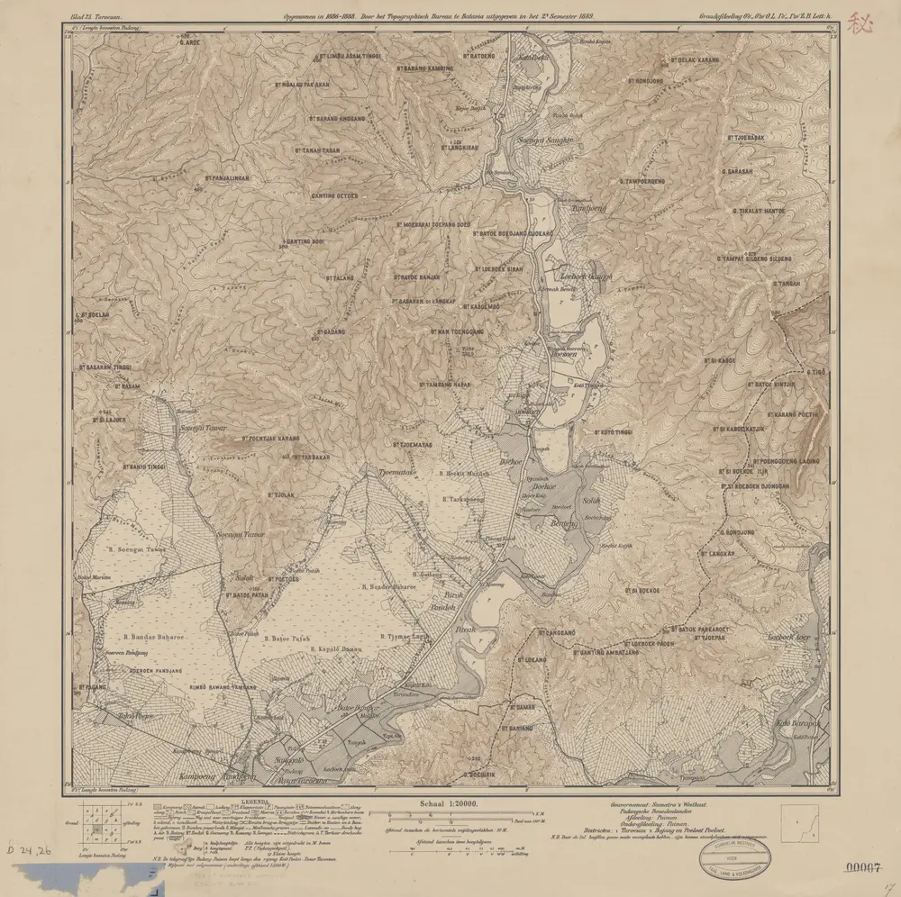 Taroesan : opgenomen in 1886-1888 / door het Topographisch Bureau te Batavia uitgegeven in het 2e semester 1889