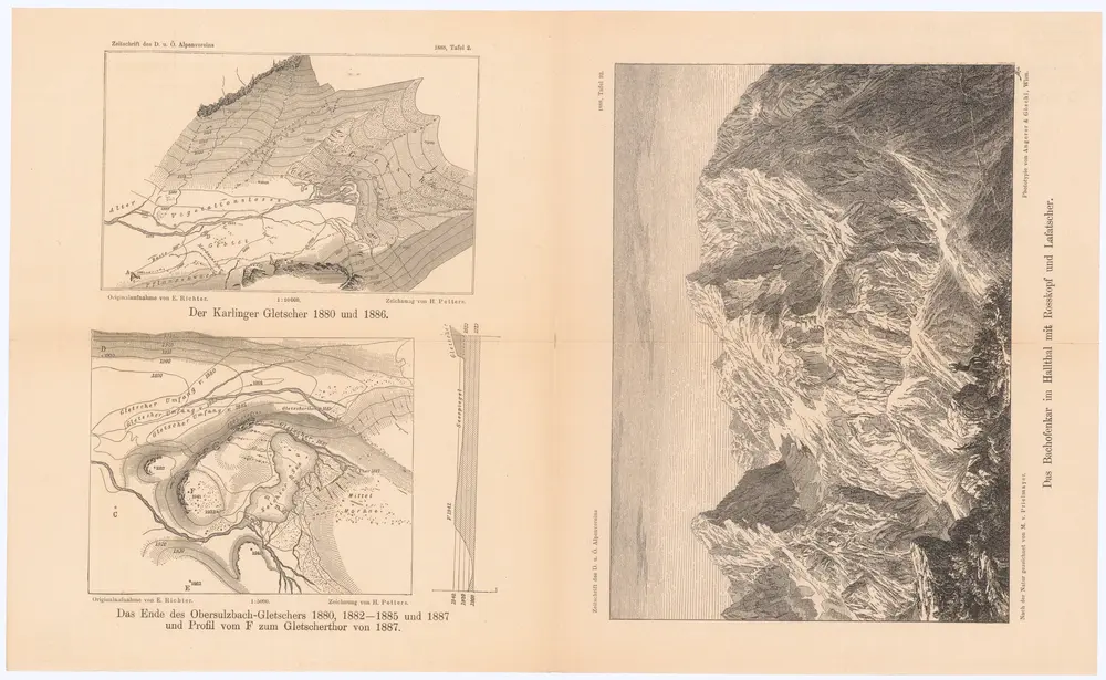 Der Karlinger Gletscher 1880 und 1886