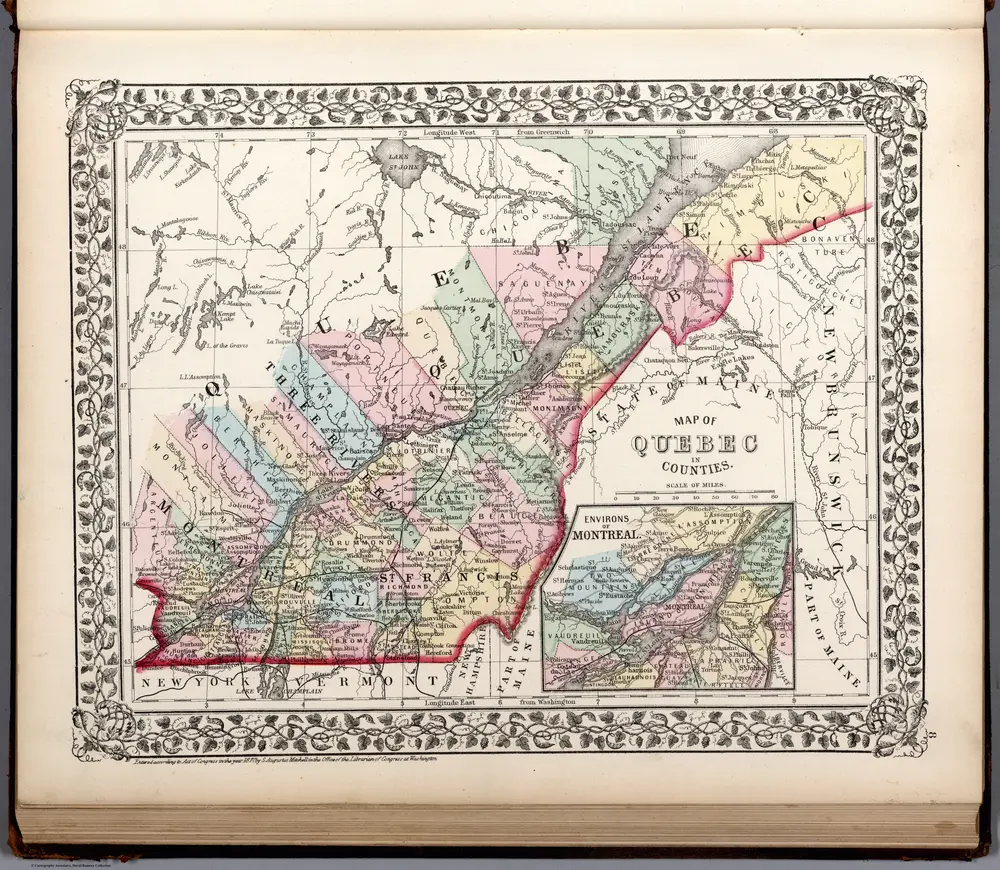 Map of Quebec in counties