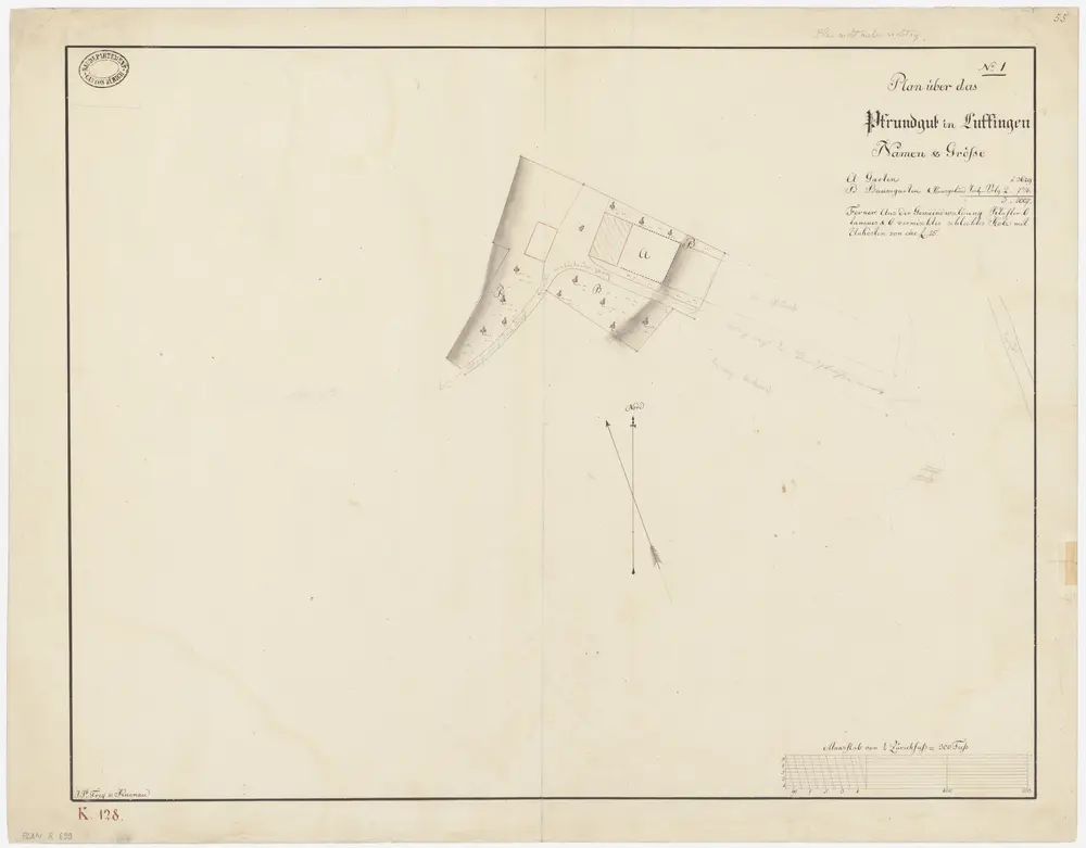 Lufingen: Pfrundgüter beim Pfarrhaus; Grundriss (Nr. 1)