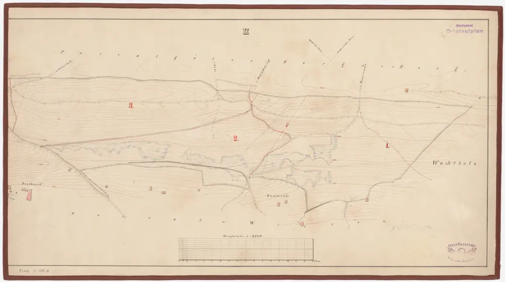 Horgen: Gemeinde- und Genossenschaftswaldungen: Genossenschaftswaldung Eggholz; Grundriss (Plan II)