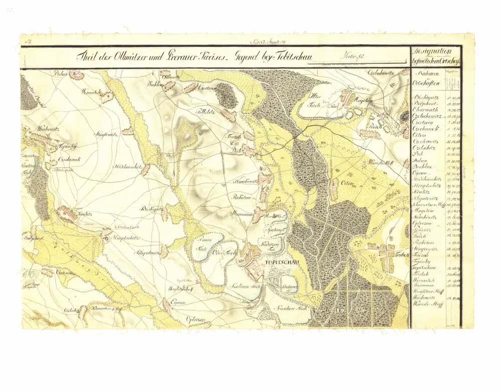 I. vojenské (josefské) mapování - Morava, mapový list č.52