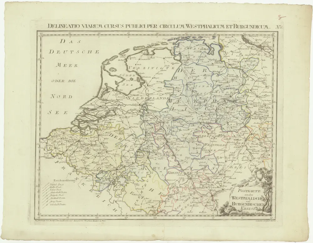 Postkarte von dem Westphaelischen und Burgundischen Kreise