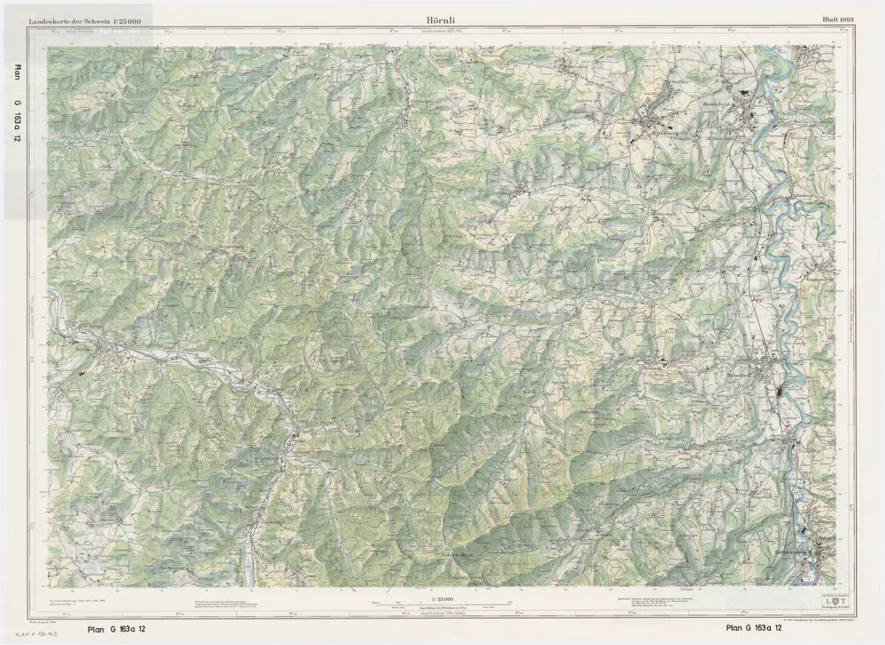 Landeskarte der Schweiz 1 : 25000: Den Kanton Zürich betreffende Blätter: Blatt 1093: Hörnli