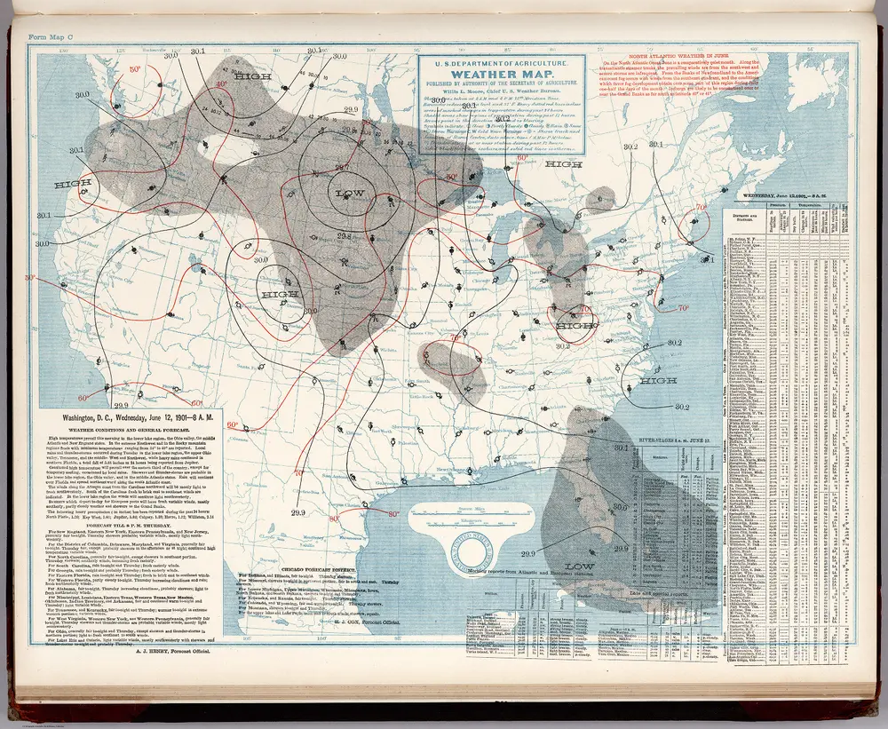 (United States) Weather Map.  June 12, 1901.