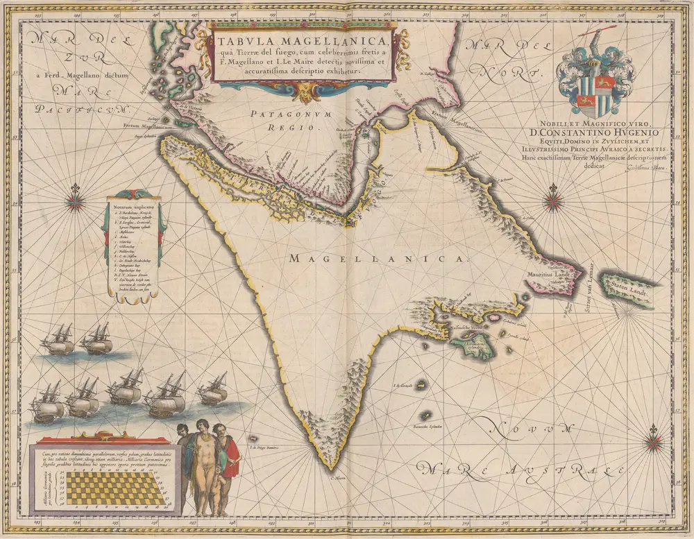 Tabula Magellanica, quâ Tierrae del fuego [...] [Karte], in: Theatrum orbis terrarum, sive, Atlas novus, Bd. 2, S. 359.