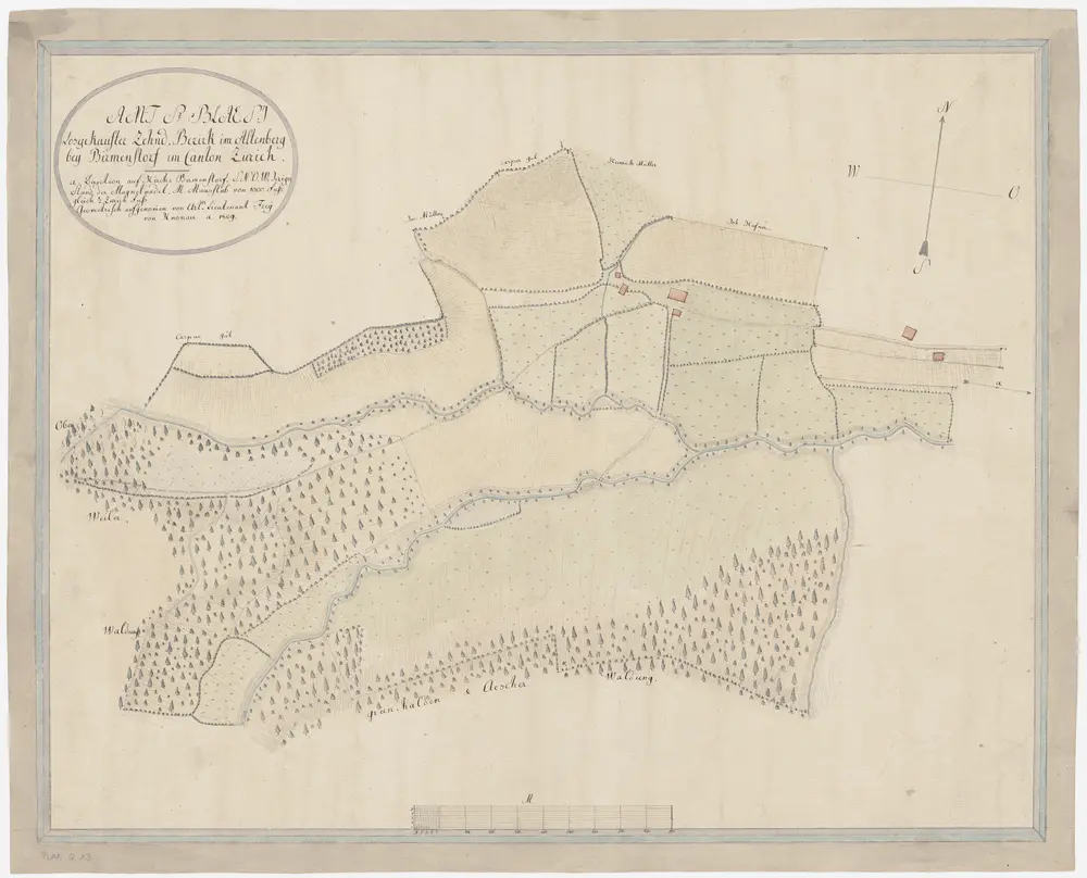 Birmensdorf: Güter im Altenberg, wovon der ehemals dem Amt St. Blasien (Amt Stampfenbach) zustehende Zehnt losgekauft wurde; Grundriss