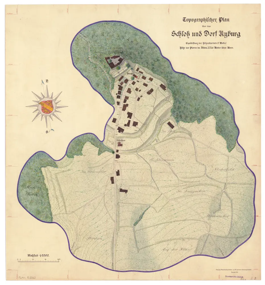 Kyburg: Schloss und Dorf; Situationsplan