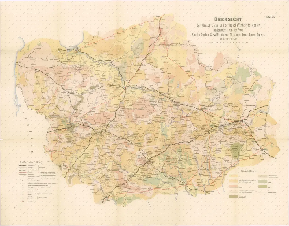 Strategische Übersichts-Karte des polnisch-litaurischen Armee-Bewegungraumes